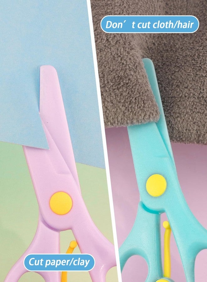 GAUENEEN 8 Pack Plastic Safety Scissors, Preschool Training Scissors, Children Safety Learning Scissor Spring Scissor for Toddler Arts and Paper Craft Supplies - Image 5